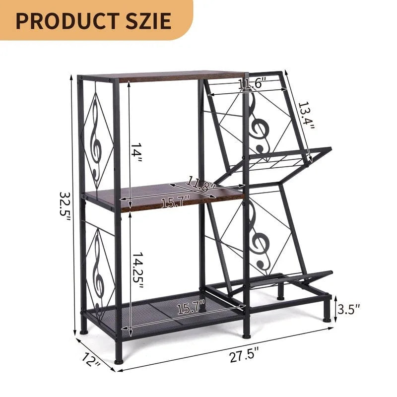 Stolek pod gramofon s úložným prostorem na vinylové desky – 69,85 x 30 x 82,55 cm