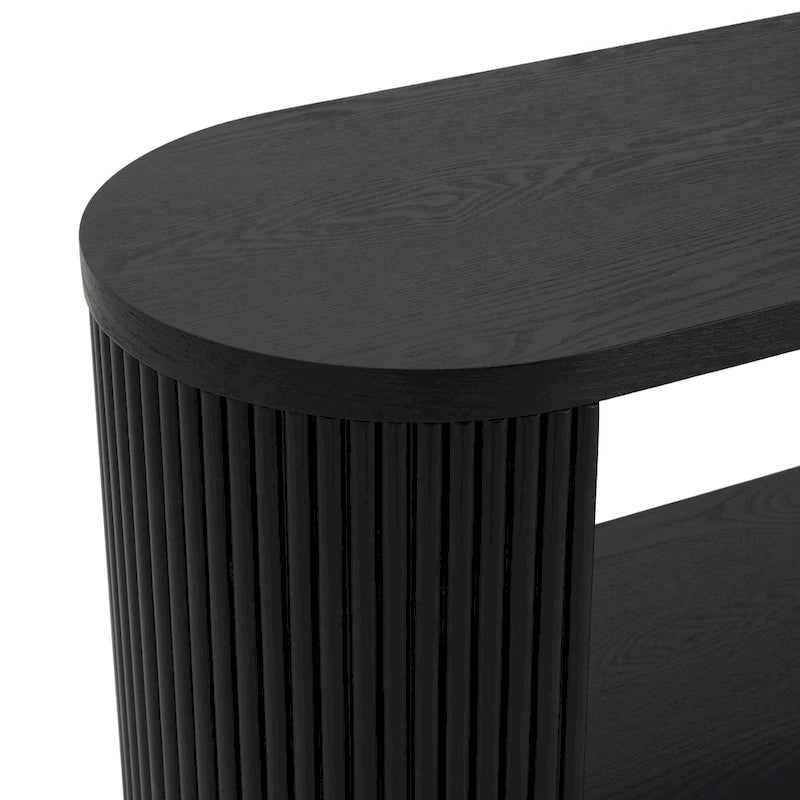 Modern Entryway Console Table - Slim Sofa Table with Open Shelf & Elegant Wood Grain, Multi-Functional Hallway Table