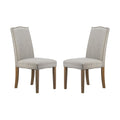 Arched Back With Nail Head Wooden Dining Chairs 39.5 Gray Brown 2Ct