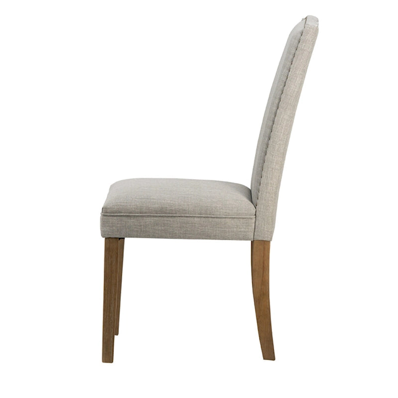 Arched Back With Nail Head Wooden Dining Chairs 39.5 Gray Brown 2Ct