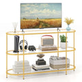 3-Tier TV Stand for TVs up to 65 Inch with Tempered Glass Shelves