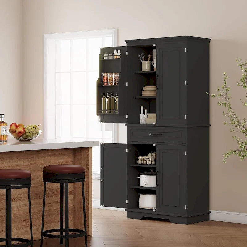 72 Inch Kitchen Storage Pantry Cabinet with Adjustable Shelves