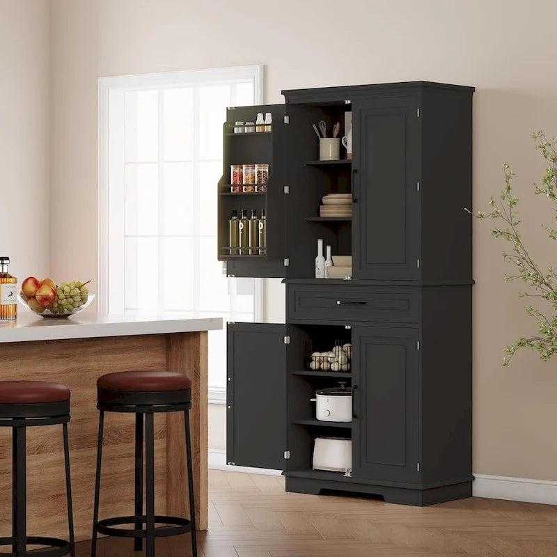 72 Inch Kitchen Storage Pantry Cabinet with Adjustable Shelves