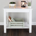 Narrow Side Table with Charging Station and Storage Shelf