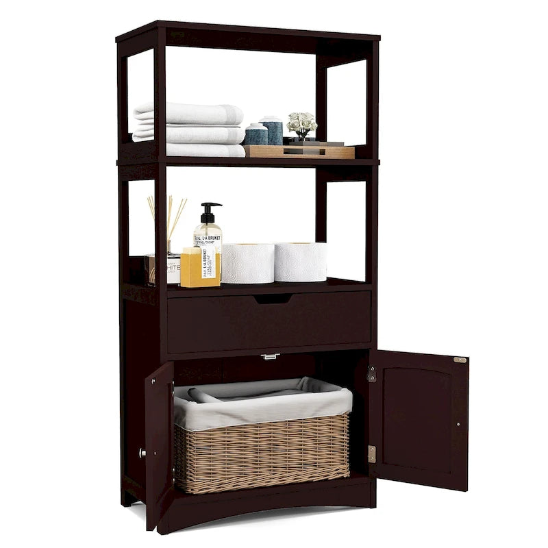 Bathroom Storage Cabinet with Drawer, Shelf and Cupboard