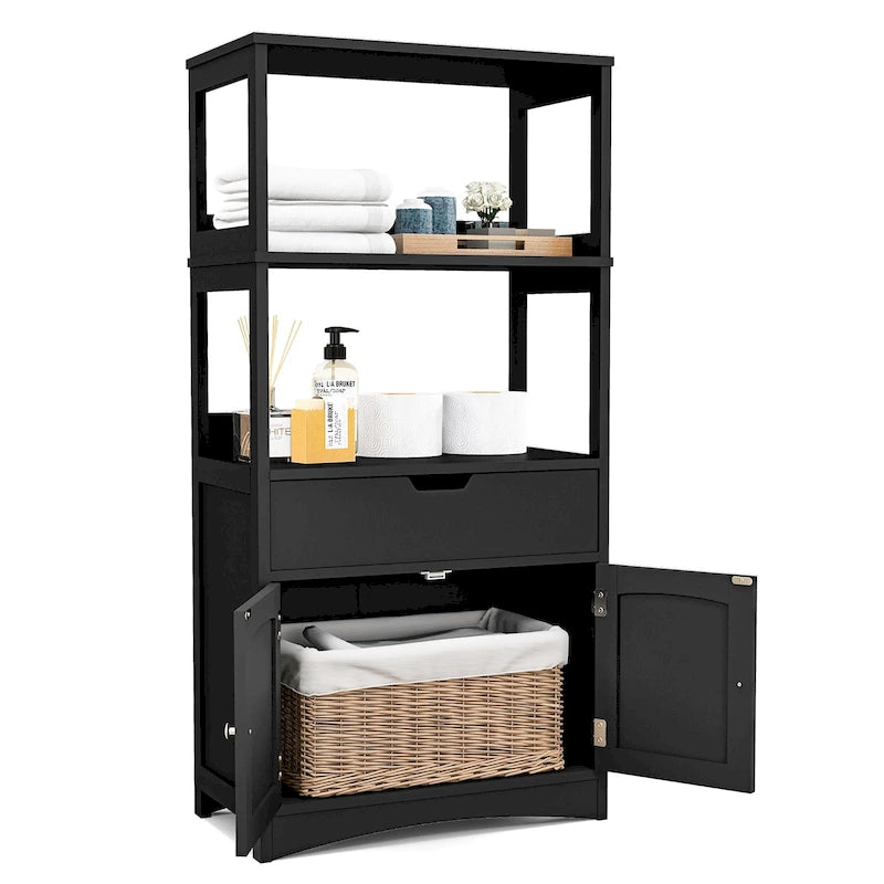 Bathroom Storage Cabinet with Drawer, Shelf and Cupboard