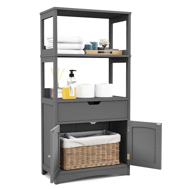 Bathroom Storage Cabinet with Drawer, Shelf and Cupboard