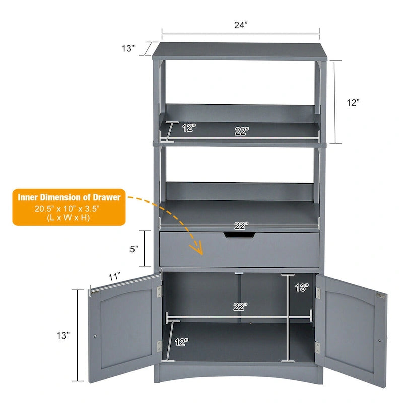 Bathroom Storage Cabinet with Drawer, Shelf and Cupboard