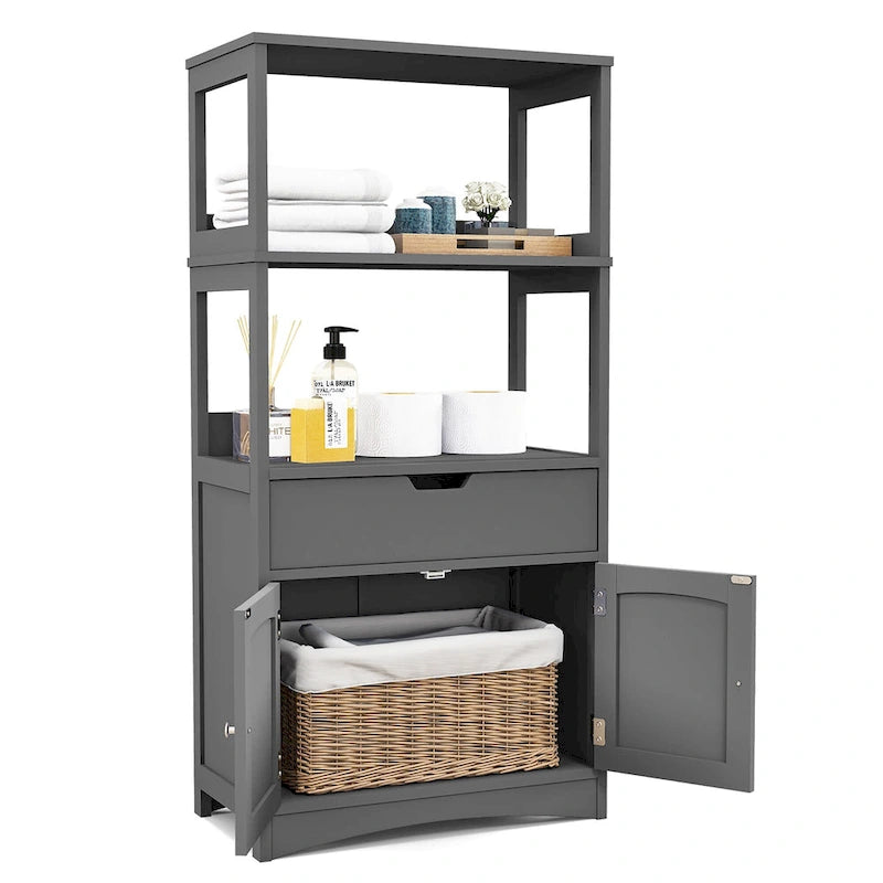 Bathroom Storage Cabinet with Drawer, Shelf and Cupboard