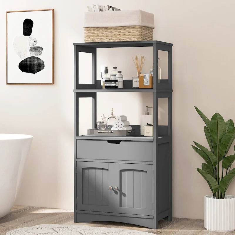 Bathroom Storage Cabinet with Drawer, Shelf and Cupboard