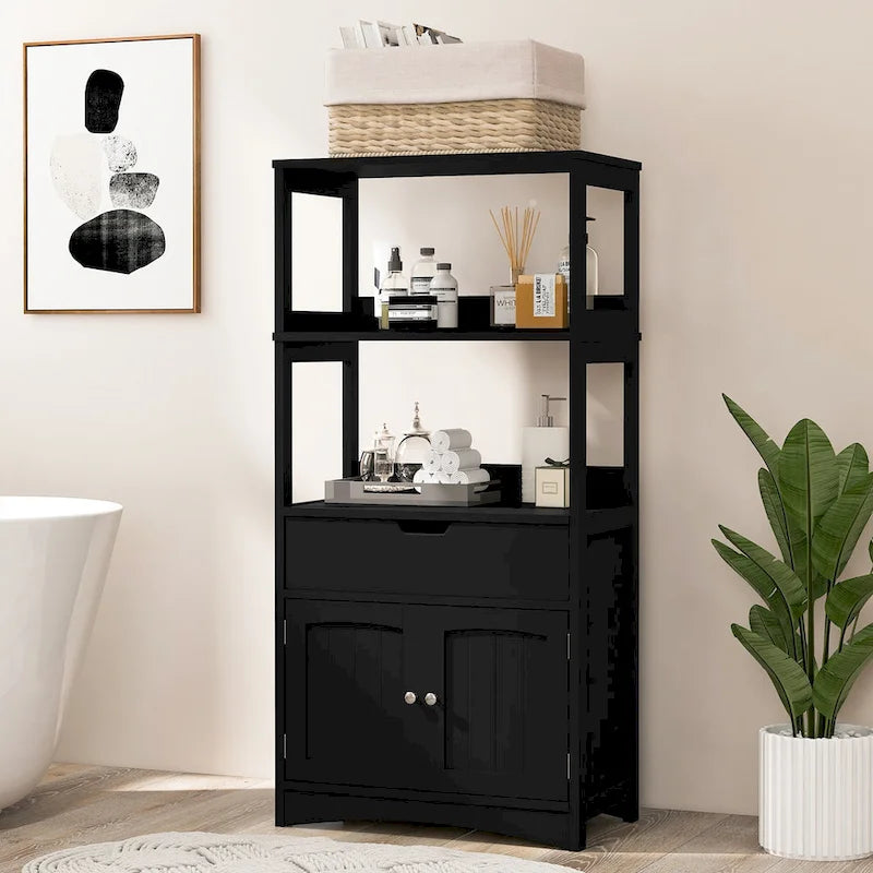 Bathroom Storage Cabinet with Drawer, Shelf and Cupboard