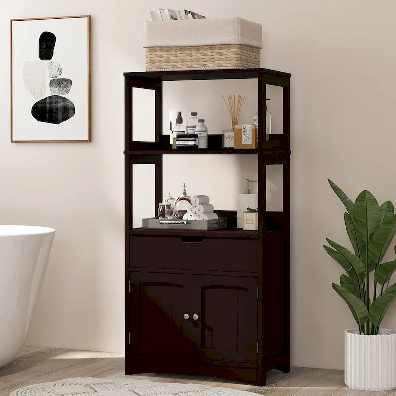 Bathroom Storage Cabinet with Drawer, Shelf and Cupboard