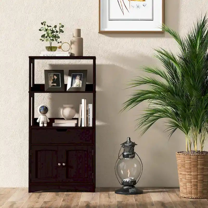 Bathroom Storage Cabinet with Drawer, Shelf and Cupboard