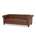 Chesterfield 3-Seater Sofa with Button Tufting and Nailheads