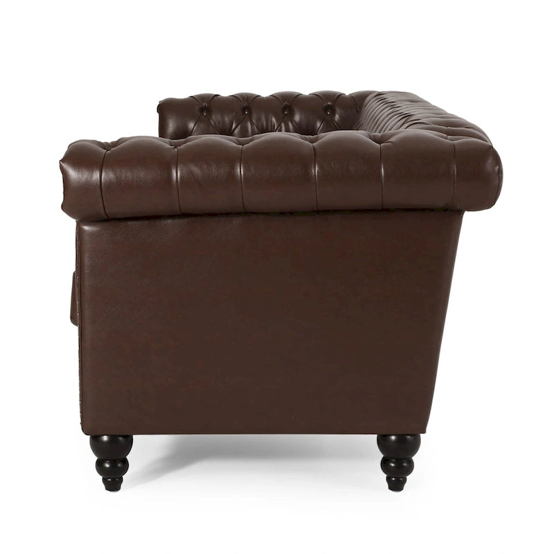 Chesterfield 3-Seater Sofa with Button Tufting and Nailheads