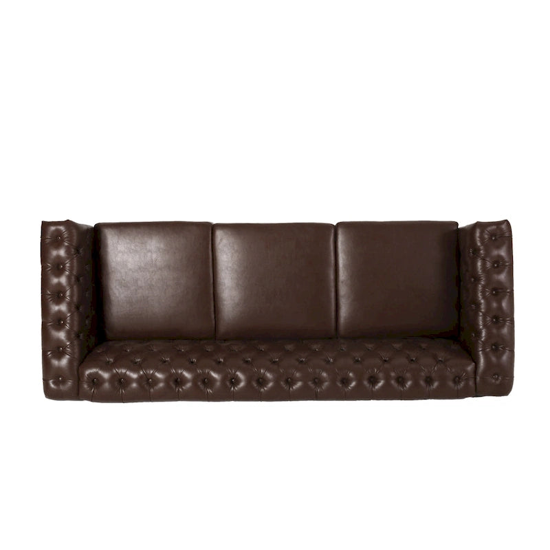 Chesterfield 3-Seater Sofa with Button Tufting and Nailheads