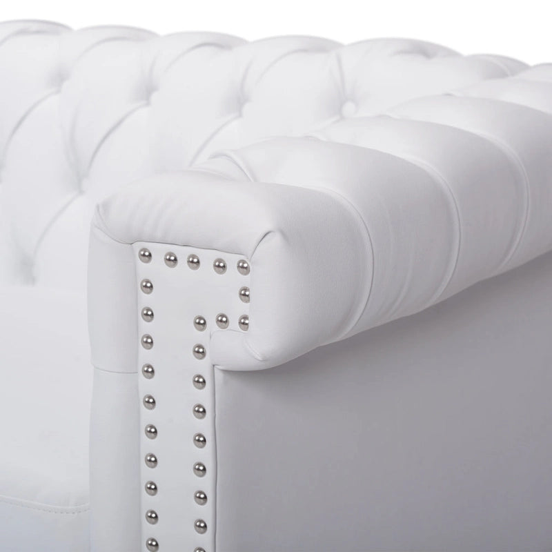 Chesterfield 3-Seater Sofa with Button Tufting and Nailheads