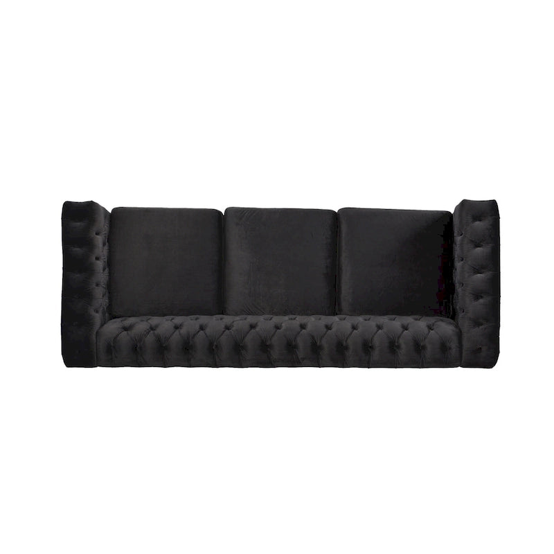 Chesterfield 3-Seater Sofa with Button Tufting and Nailheads