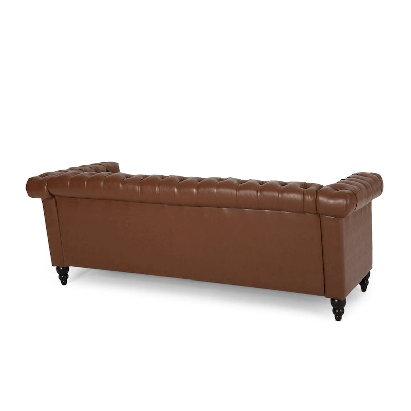 Chesterfield 3-Seater Sofa with Button Tufting and Nailheads