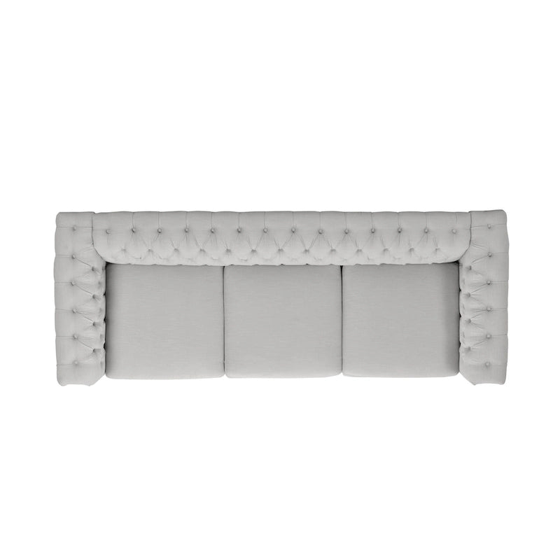 Chesterfield 3-Seater Sofa with Button Tufting and Nailheads