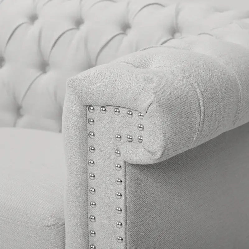 Chesterfield 3-Seater Sofa with Button Tufting and Nailheads