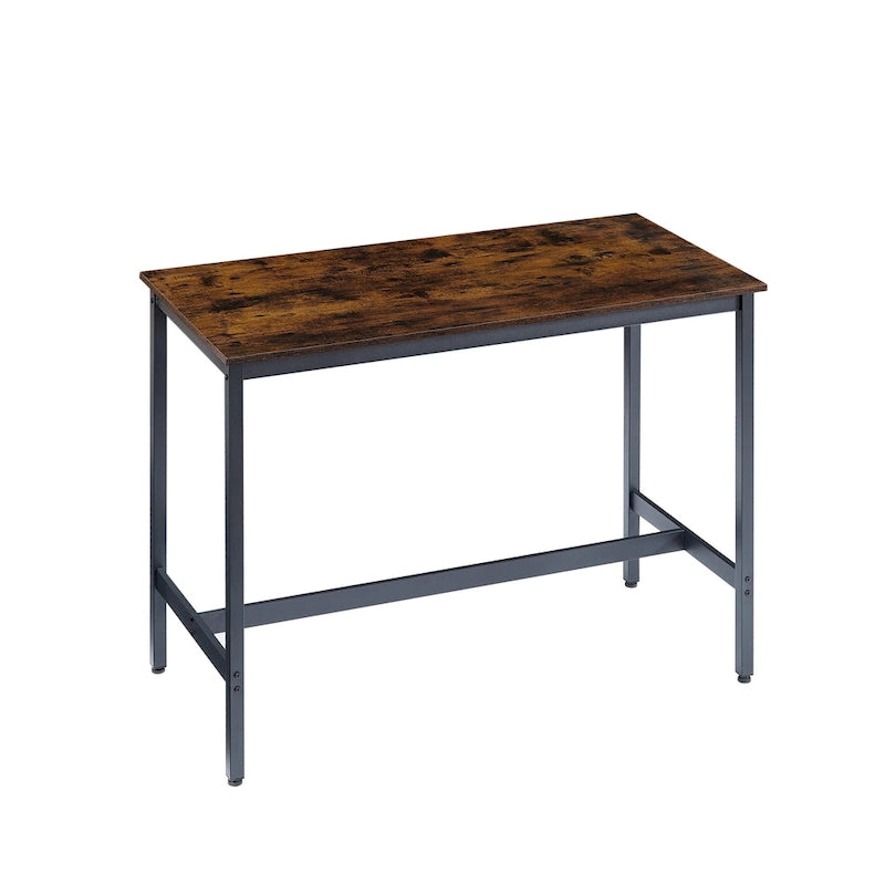 Rustic Style 7-Piece Bar Table and Chairs Set with PU Leather Stools