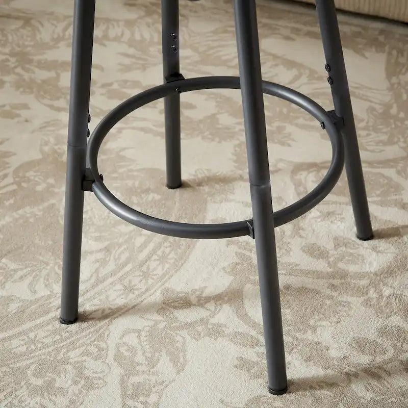 Rustic Style 7-Piece Bar Table and Chairs Set with PU Leather Stools