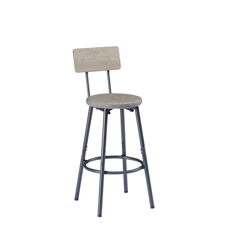 Rustic Style 7-Piece Bar Table and Chairs Set with PU Leather Stools