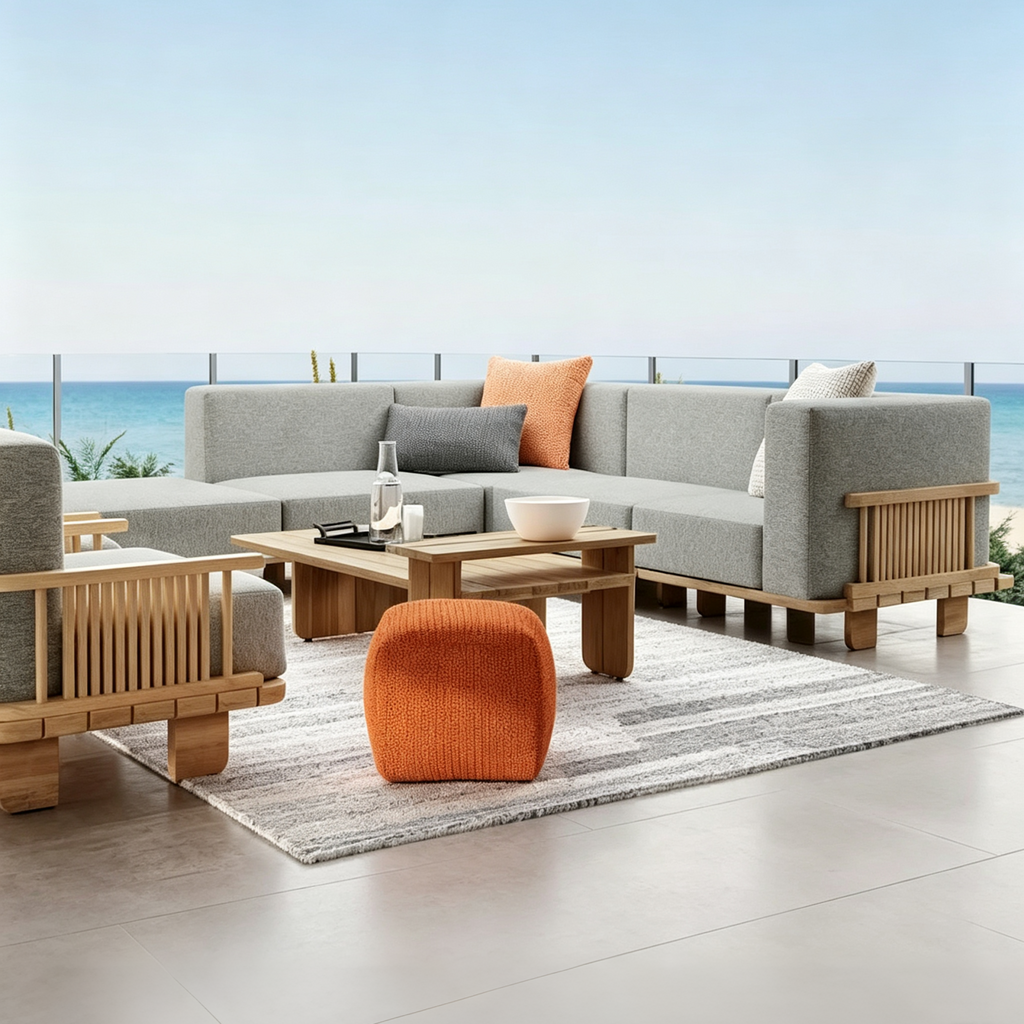 31 Inch Teak Wood Outdoor Coffee Table