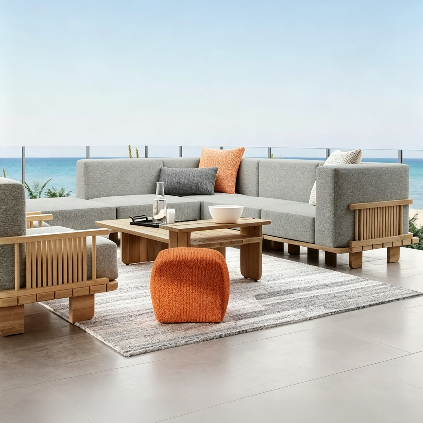 31 Inch Teak Wood Outdoor Coffee Table