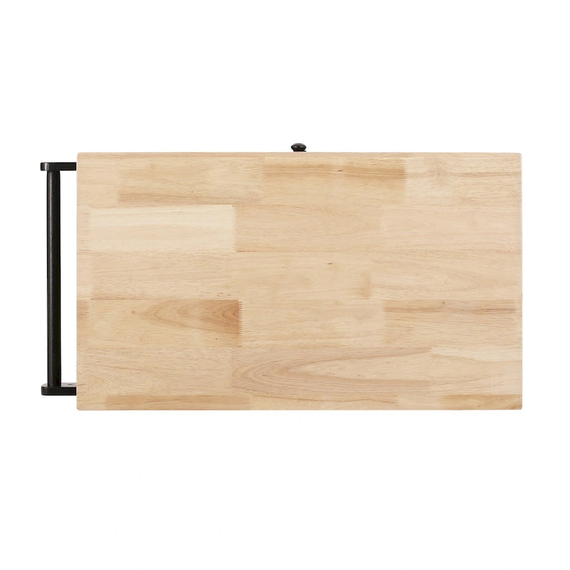 Contemporary Kitchen Cart with Wheels, Drawer, Cabinet and Open Shelves