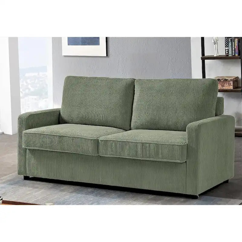 Corduroy 70 Inch Square Arms Sofa Bed