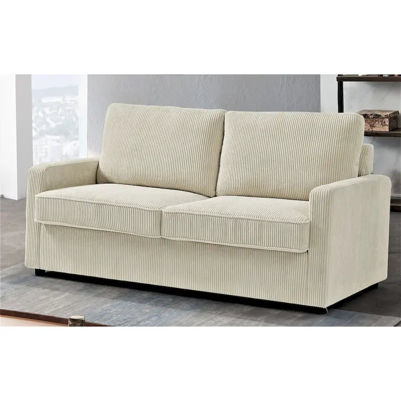 Corduroy 70 Inch Square Arms Sofa Bed