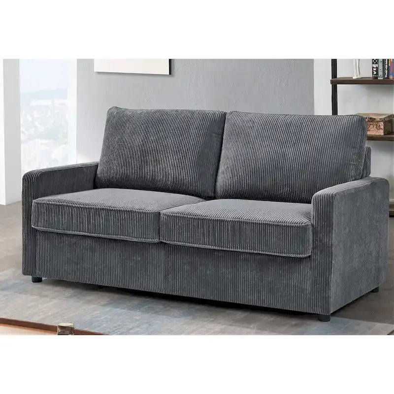 Corduroy 70 Inch Square Arms Sofa Bed
