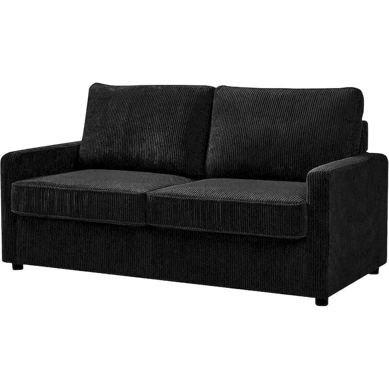 Corduroy 70 Inch Square Arms Sofa Bed