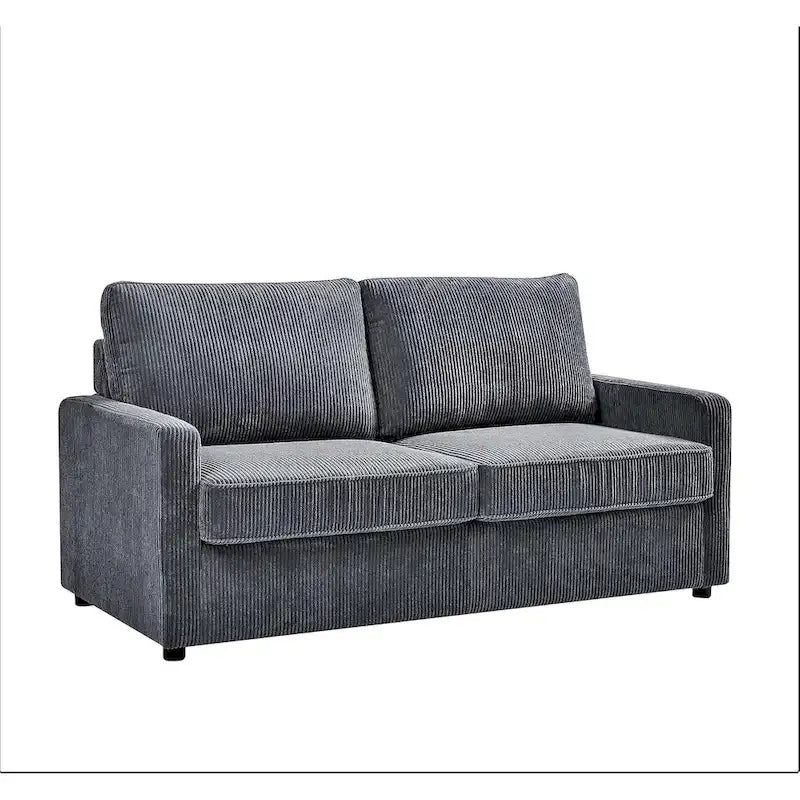 Corduroy 70 Inch Square Arms Sofa Bed