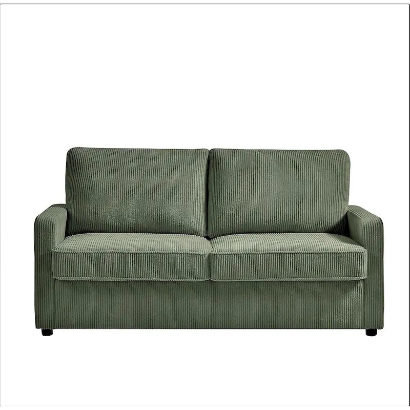 Corduroy 70 Inch Square Arms Sofa Bed
