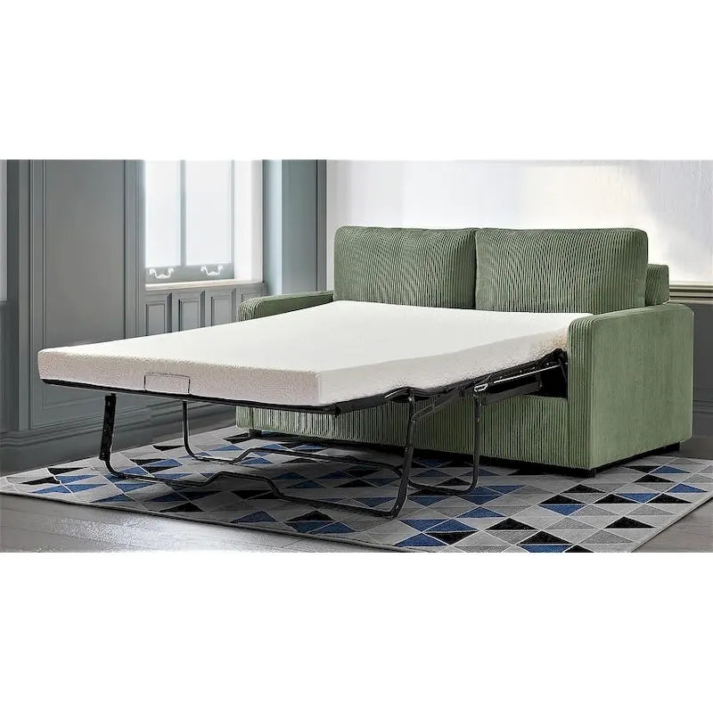 Corduroy 70 Inch Square Arms Sofa Bed