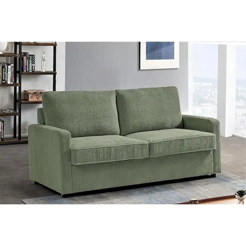Corduroy 70 Inch Square Arms Sofa Bed