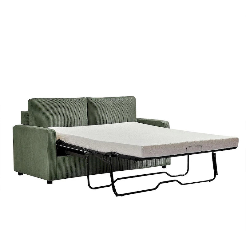 Corduroy 70 Inch Square Arms Sofa Bed