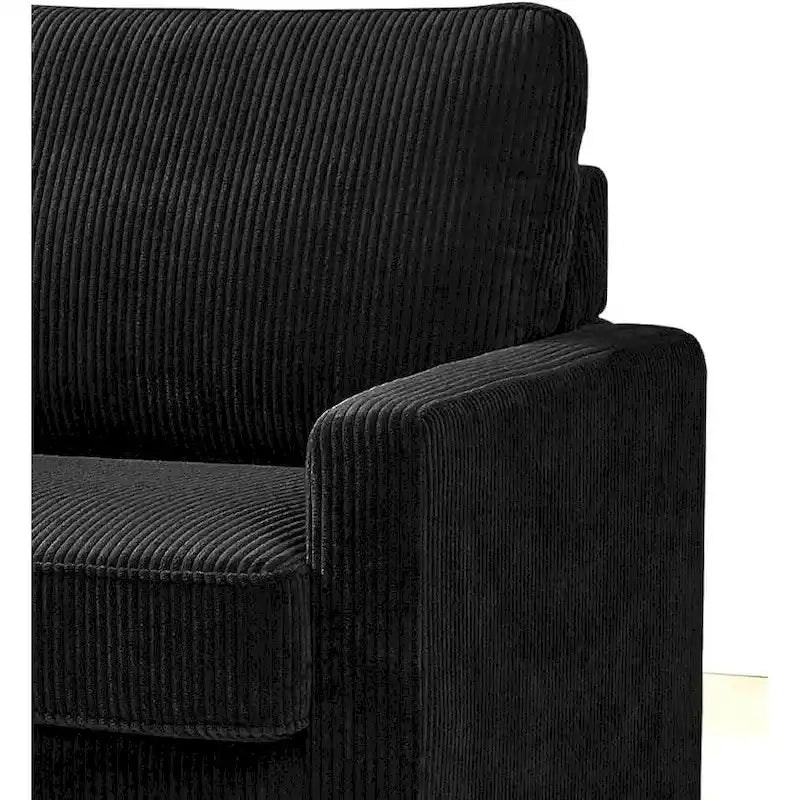 Corduroy 70 Inch Square Arms Sofa Bed