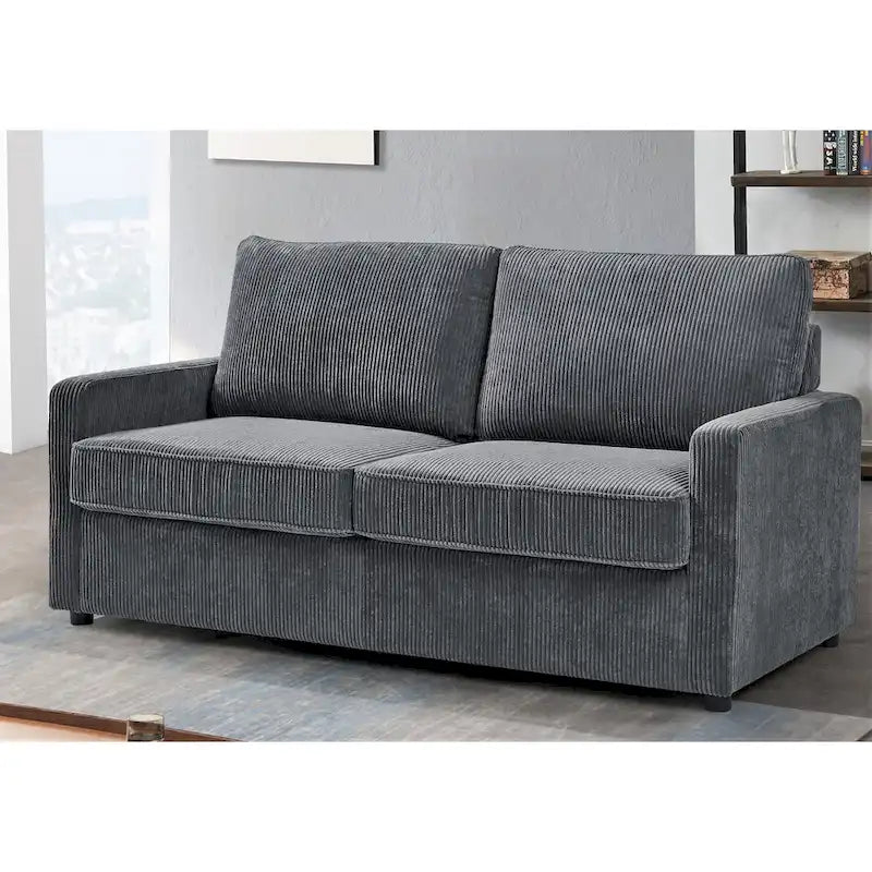 Corduroy 70 Inch Square Arms Sofa Bed