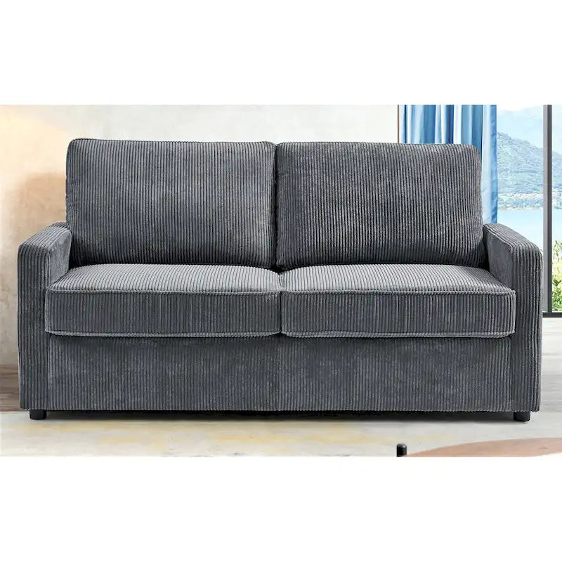 Corduroy 70 Inch Square Arms Sofa Bed