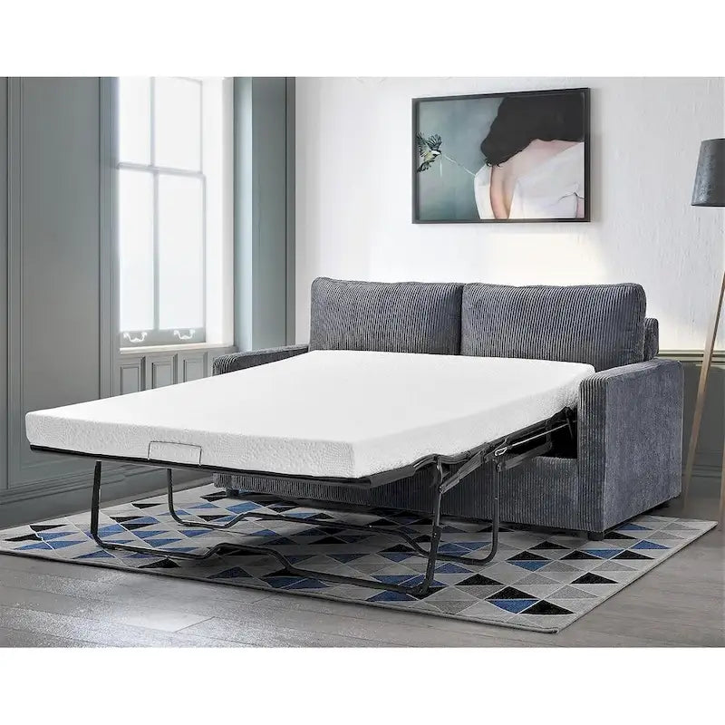 Corduroy 70 Inch Square Arms Sofa Bed