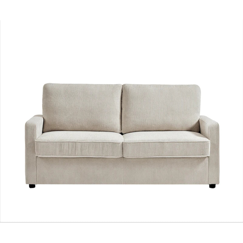 Corduroy 70 Inch Square Arms Sofa Bed