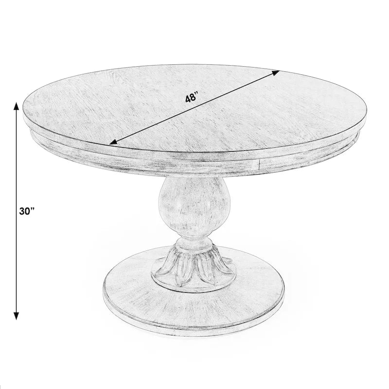 48 Inch Round Pedestal Dining Table