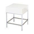 White High-Gloss Metal End Table