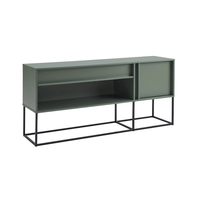 Moderní 60palcový LED TV stolek se zásuvkou a kovovými nohami, 16 barev