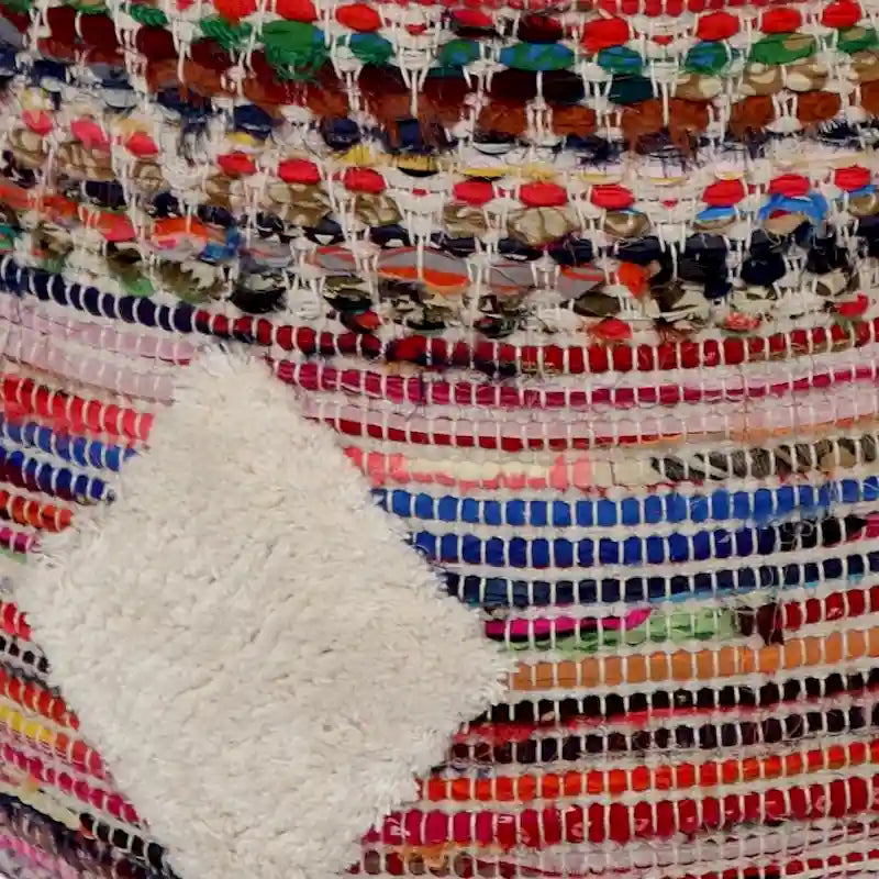 Boho Diamond Multicolor Pouf Ottoman