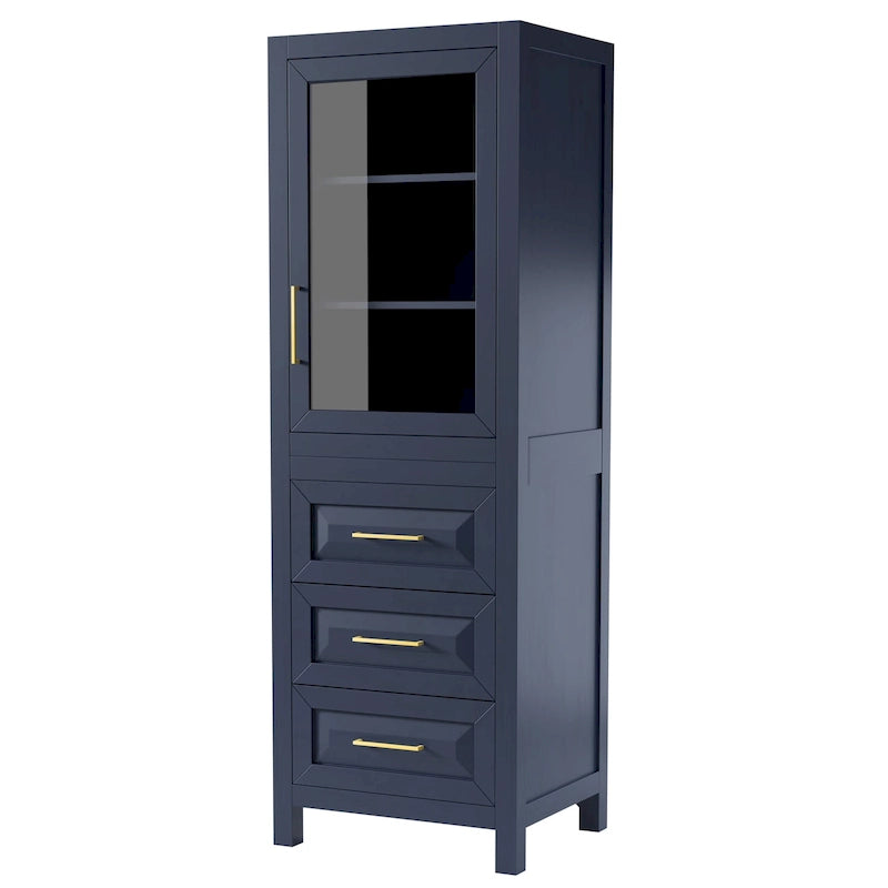Linen Tower with Cabinet Storage and 3 Drawers